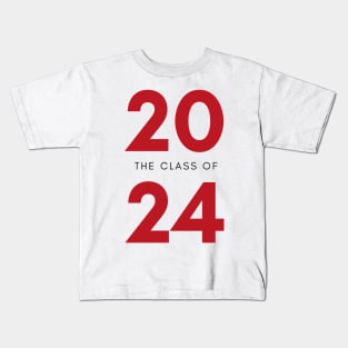 Class Of 2024. Simple Typography 2024 Design for Class Of/ Senior/ Graduation. Red Kids T-Shirt